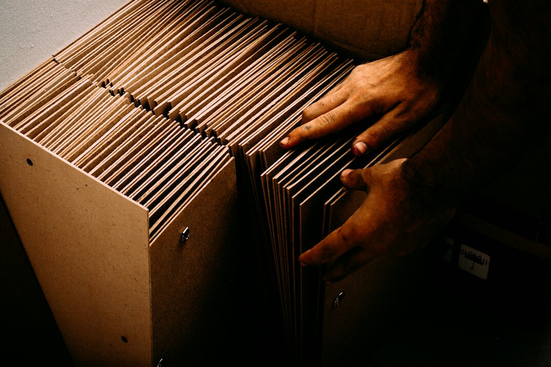 investigator examining files