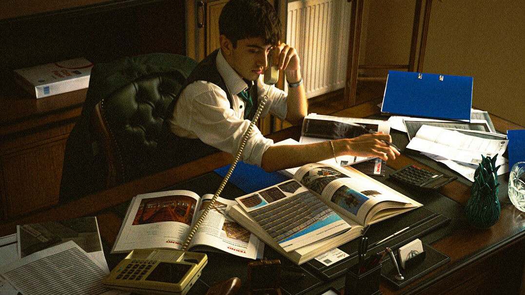 investigator examining files